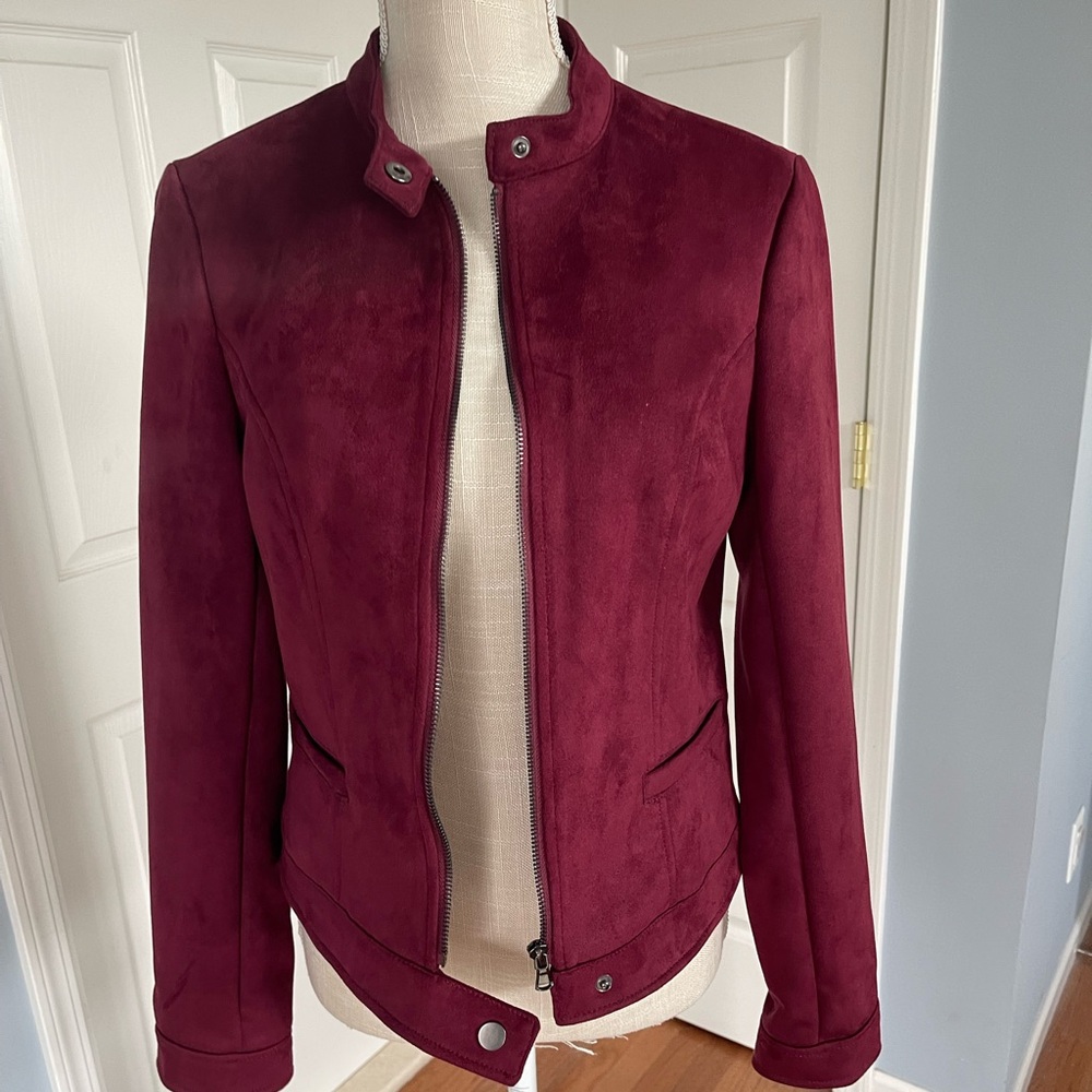 Burgundy vegan suede